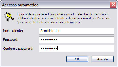 Finestra Accesso automatico